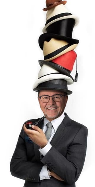 Many Hats - It was easier to wear many hats than grow more heads by Orange County Headshot photographer, Mark Jordan